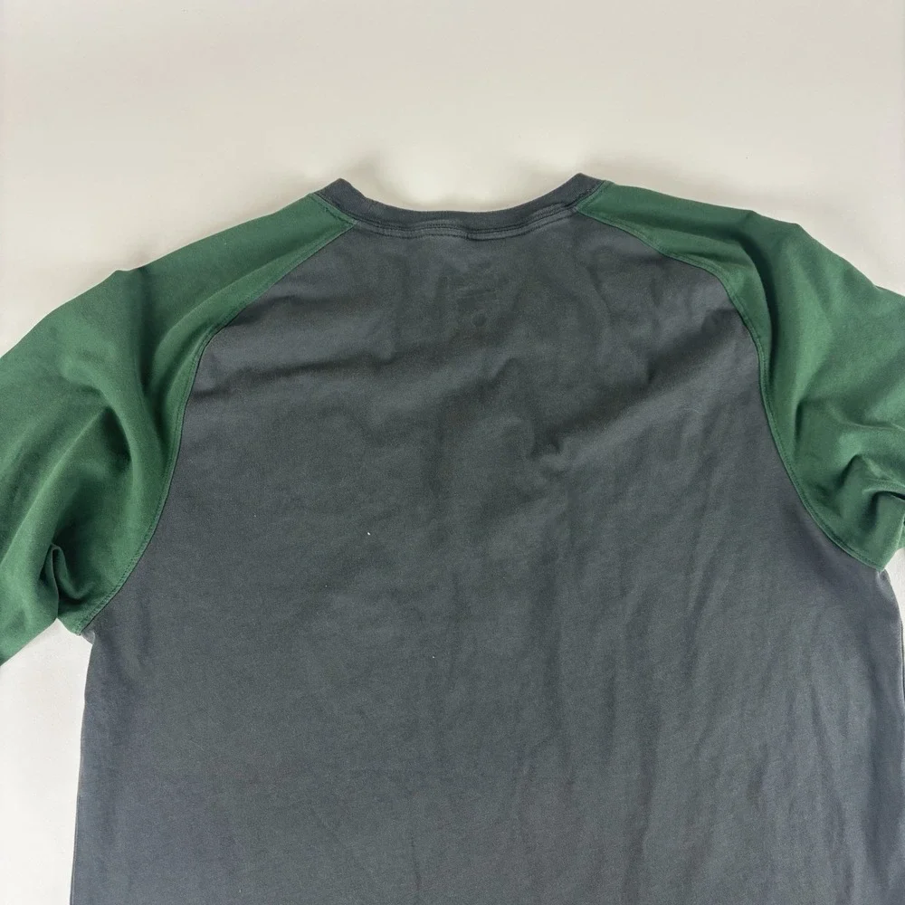 NIKE‎ Shirt Men's M Dri-Fit Baseball Bat Swing Raglan Half Sleeve Black Gray Med